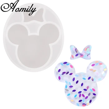 

Aomily Crystal Epoxy Silicone Molds Mickey Mouse Resin Hand Craft Mold Epoxy Resin Pendant Bracelet Making Cake Decorating Tools