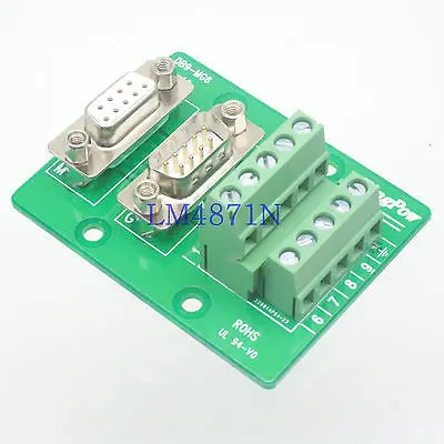 

DHL/EMS 10 LOTS DB9 D-SUB VGA male female 9pin Terminal Breakout PCB Board 2 row screw adapter -d2