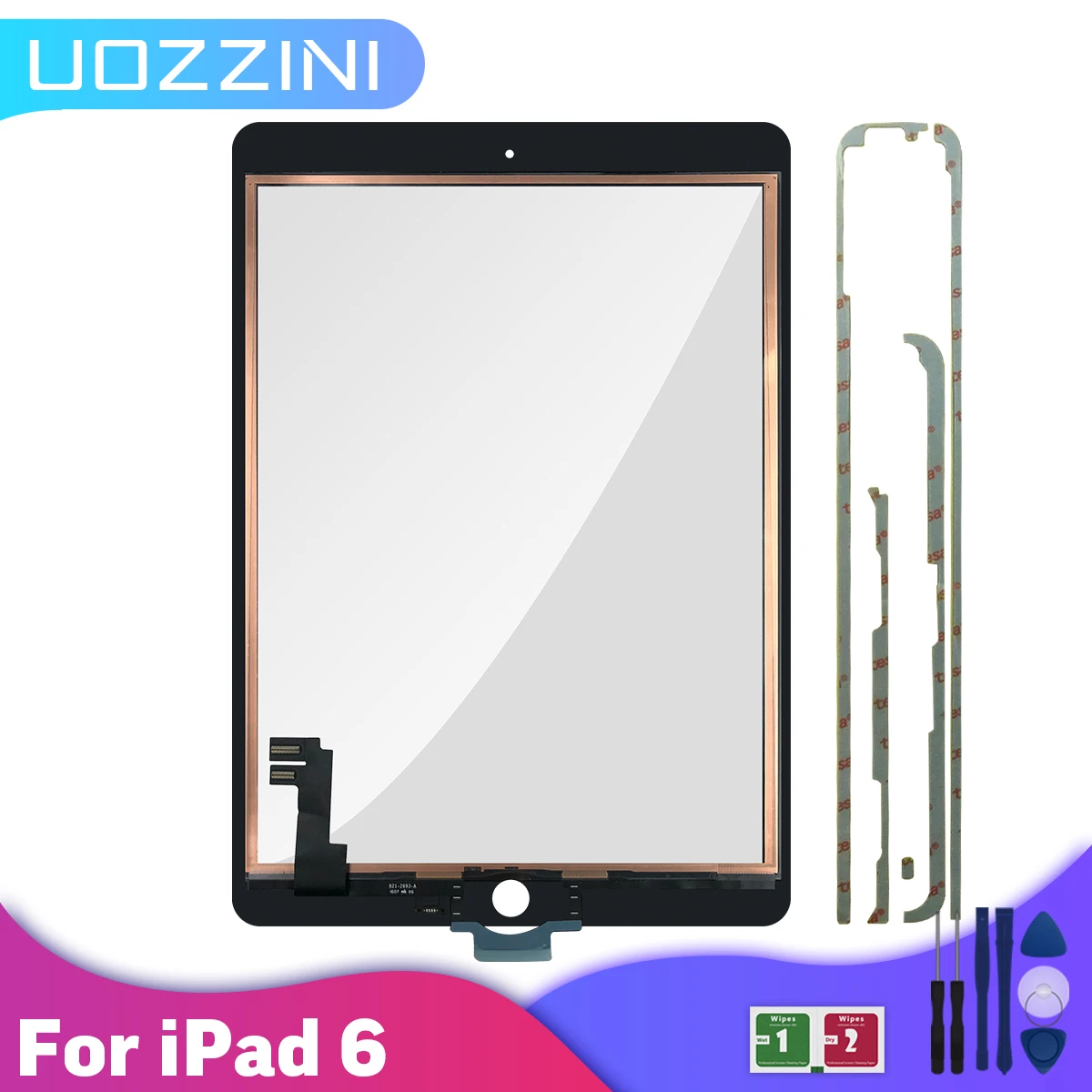 For iPad Air 2 iPad 6 Touch Screen Digitizer no Button Front Glass