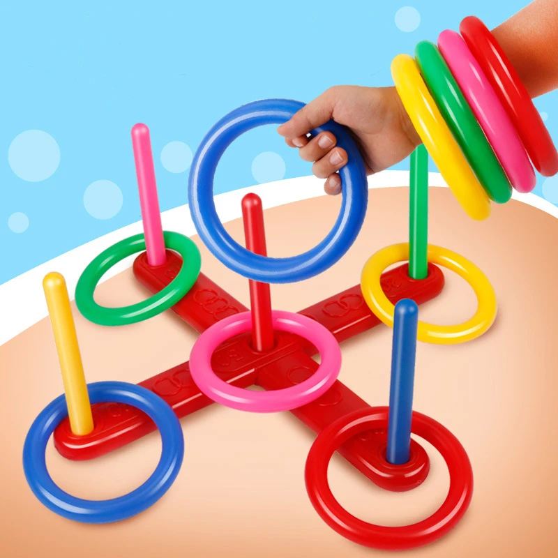 Ring Throwing Game Parent-child Interactive Activity Outdoor Fun Sports For Kids School Montessori Toys Coordinate Skills cultivate kid thinking ability toys water ring toss child handheld small game machine parent child interactive toys kids game