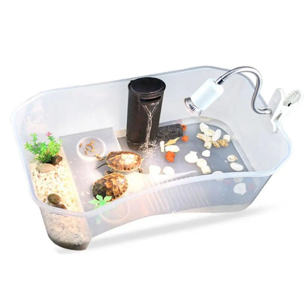 

Balcony Aquarium Tank Habitat Pet Supplies Practical Turtle Tank Reptile Platform Plastic Portable Terrapin Tortoise Habitat