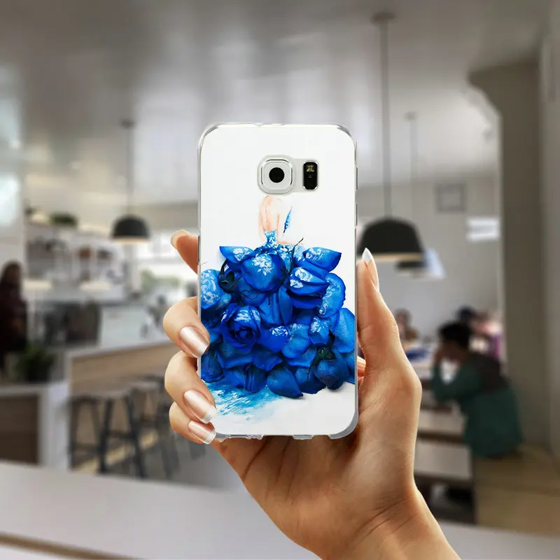 Для Samsung Galaxy J1 J2 J3 J4 J5 J6 J7 J8 мини Prime чехол мягкий, ТПУ чехол арт для девочек, украшенное лепестками, цветочным принтом; обувь на каблуке - Цвет: Picture 2