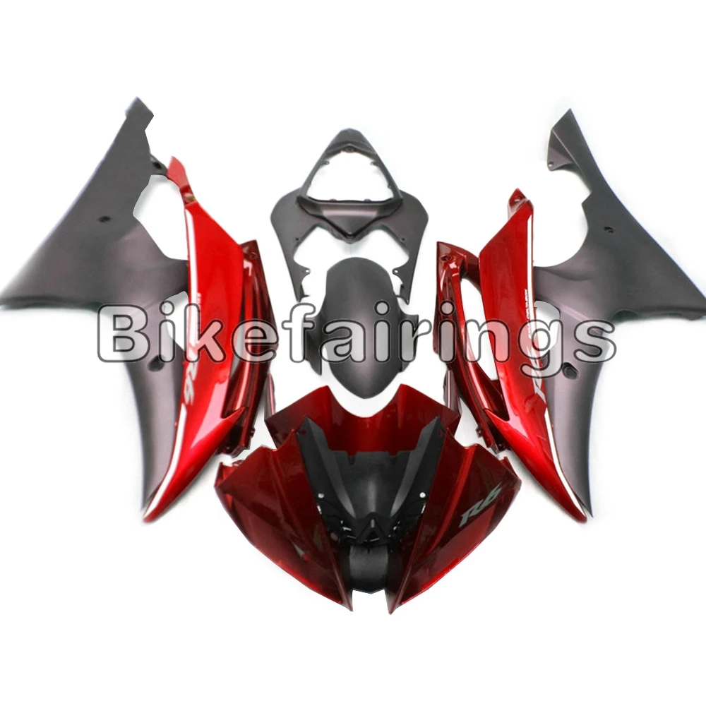 Full Fairing Kit For Yamaha YZF -600 R6 2008 - 2016 09 10 11 12 13 14 15 16 Injection ABS Plastic Bodywork Candy Red Matte Grey |