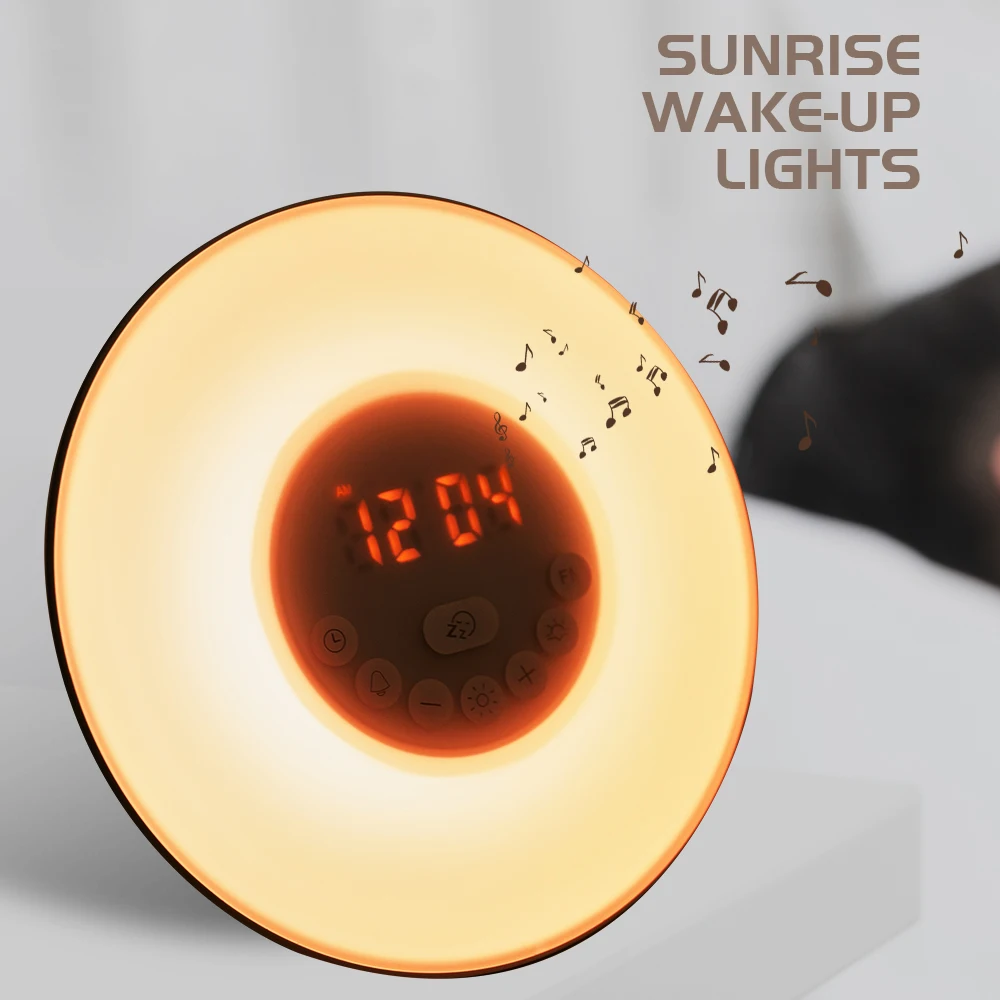 Sunrise Wake-up Alarm Clock with Night Light Lighting Tech Gadgets Night Lamps Tech Gadgets