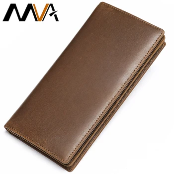 

MVA Male Clutch Bag Long Mens Wallet Leather Genuine Leather Purse for Men Wallets Man Purse Wallet for Card Money Bag New 7126