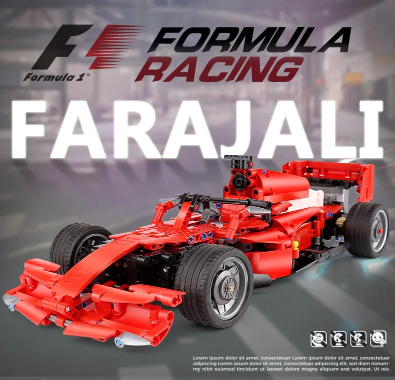 Пульт дистанционного управления Ferrari F1 1:10 набор конструктор совместимый с лего техника гонщиков 8674 Buidling блоки обучающая игрушка для мальчиков детей