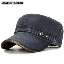 SHALUOTAOTAO мужская плоская кепка Snapback осень зима Модные хлопковые винтажные армейские кепки регулируемый размер тренд брендовые шляпы для отдыха