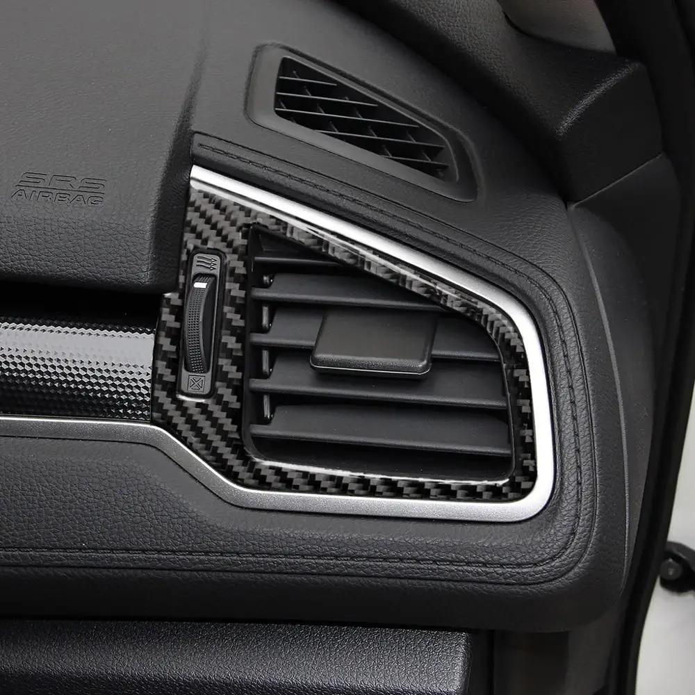 Для Honda Civic 10th мкА углеродного волокна сбоку, устанавливаемое на вентиляционное отверстие в салоне автомобиля розетка накладка