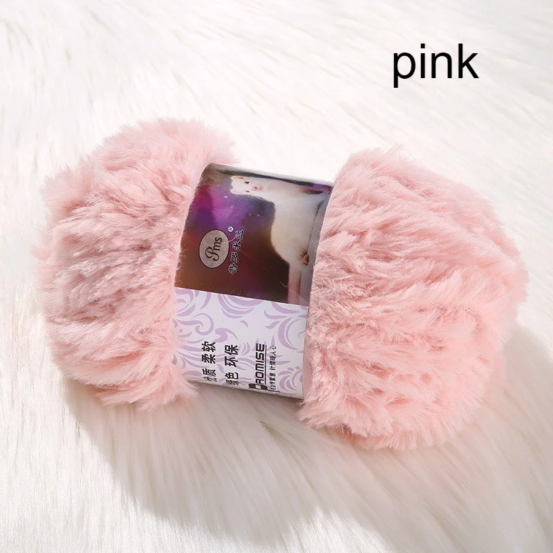 50 г/рулон ручного плетения шерстяной пряжи шарф свитер вязаный толстый бархат нить шерстяная пряжа DIY - Цвет: pink