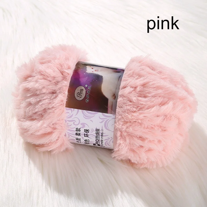 pink 50 г/рулон ручного плетения шерстяной пряжи шарф свитер вязаный толстый бархат нить шерстяная пряжа DIY - Цвет: pink