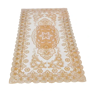 

Bronzing Coffee table Tablecloth Hollow Pvc Plastic Coffee table Waterproof Oil-proof Table mats 60 * 120cm , Gold