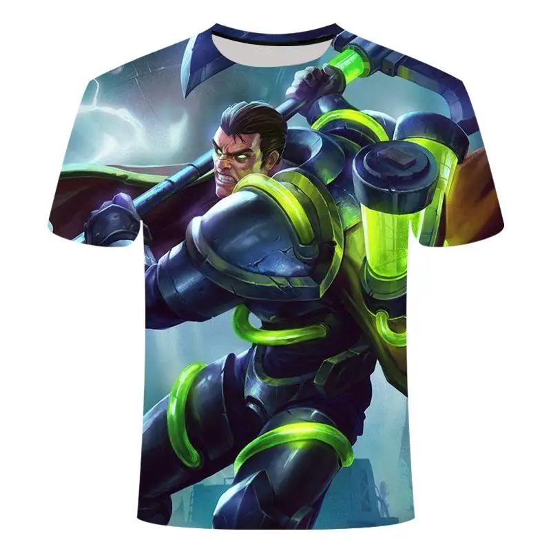 Футболка с 3D принтом League of Legends games мужская женская футболка с коротким рукавом Yasuo Leesin Darius Garen Thresh большой размер 6XL