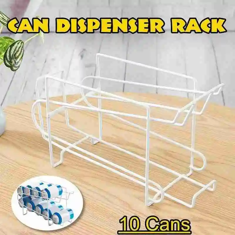 

Cola Storage Rack For Home Kitchen Refrigerator Design Cans Beer Beverage Double-layer Shelf Iron Organizer Holder