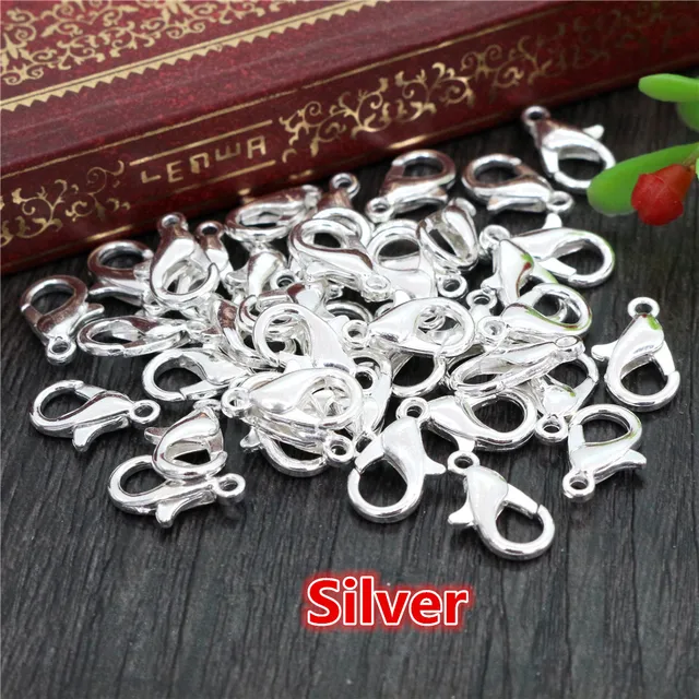 10x5mm/12x6mm/14x7mm/16x8mm  9 Colors Plated Fashion Jewelry Findings,Alloy Lobster Clasp Hooks for Necklace&Bracelet Chain DIY 6