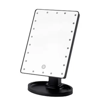 

LED Desktop Makeup Mirror 360 Degree Free Rotation Table Countertop Cosmetic Bathroom Mirror with Touch Dimmer Switch