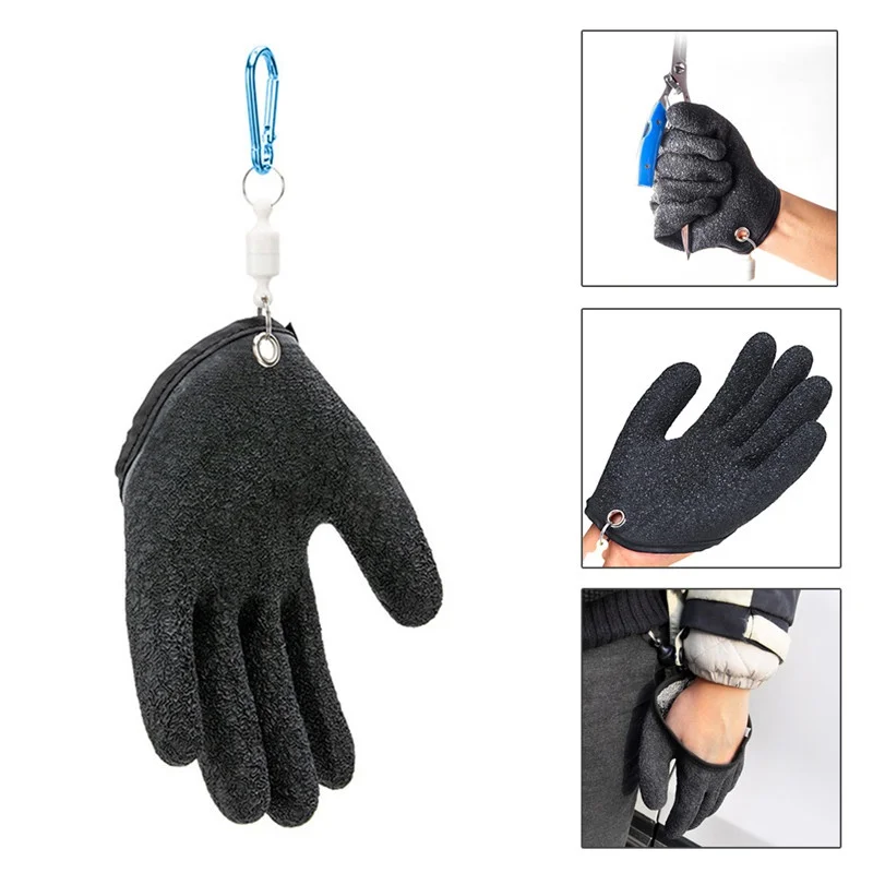 

1PC Cut Puncture Resistant Fishing Glove with Magnet Release Fisherman Professional Catch Fish Gloves Anti-slip Latex