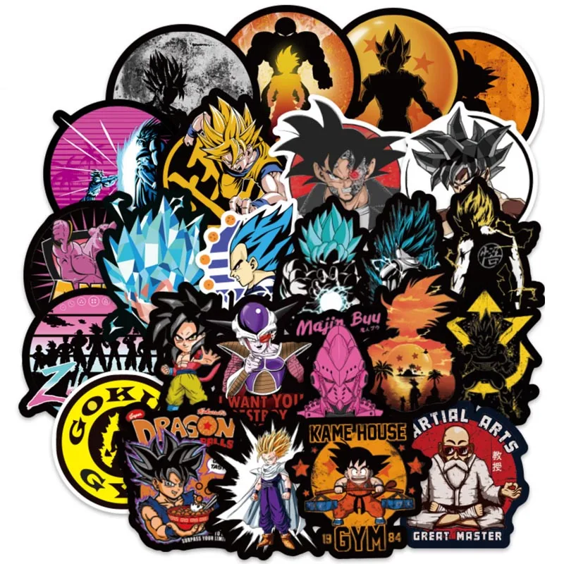 

108 Pcs/Pack Anime Dragon Ball Stickers Super Saiyan Goku Stickers Decal For Snowboard Luggage Car Fridge Laptop Sticker