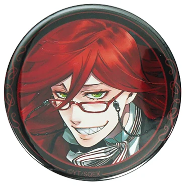Черный Батлер значок Аниме Kuroshitsuji Ciel Phantomhive Sebastian Grell Sutcliff Undertaker металлический значок брошь на булавке - Окраска металла: 04 Grell Sutcliff