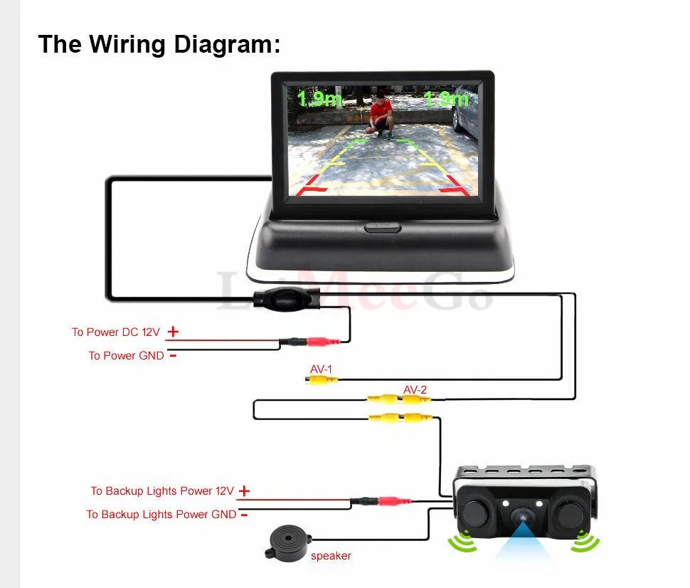Wireless kit Driving Cyclic Recorder car Vehicle Camera 3 in 1 Car Rear View Reverse Parking Sensor Detector Buzzer Alarm Car Dash Camera (8)