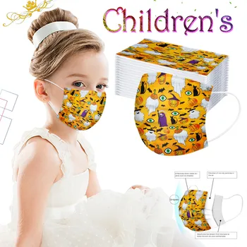 

100PCS Children's mask Disposable Face Mask 3Ply Ear Loop mask Cartoon printed outdoor Dustproof and windproof mask