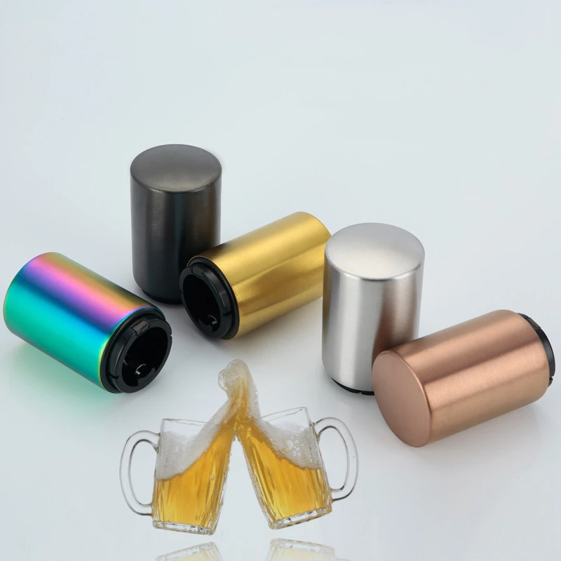 

Practical Bottle Openers Beer Soft Drinks 304 Stainless Steel Half-automatic Multiple Colors Light Portable Abridor de botellas