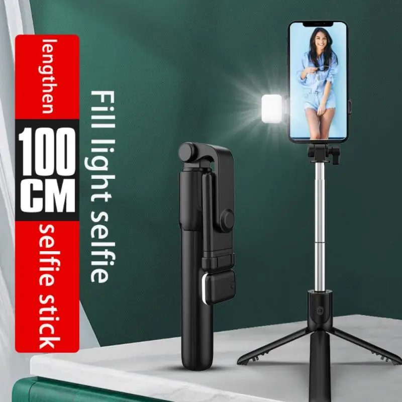 2-gear Fill Light Selfie Stick Phone Tripod Extendable Monopod With Bluetooth-compatible Remote For Smartphone Selfie Stick 1