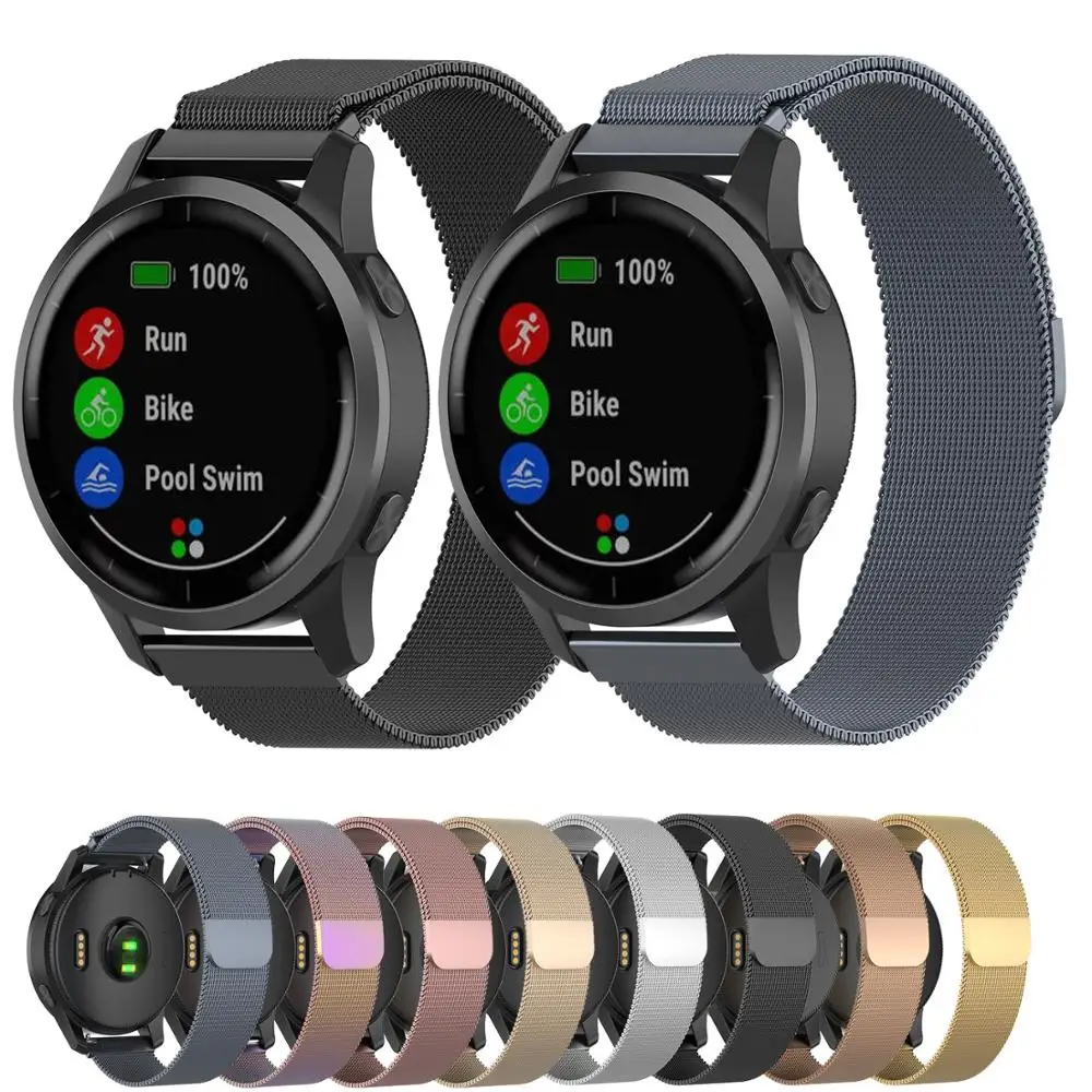 Для Garmin vivoactive 4 Миланский Браслет из нержавеющей стали ремешок для часов браслет