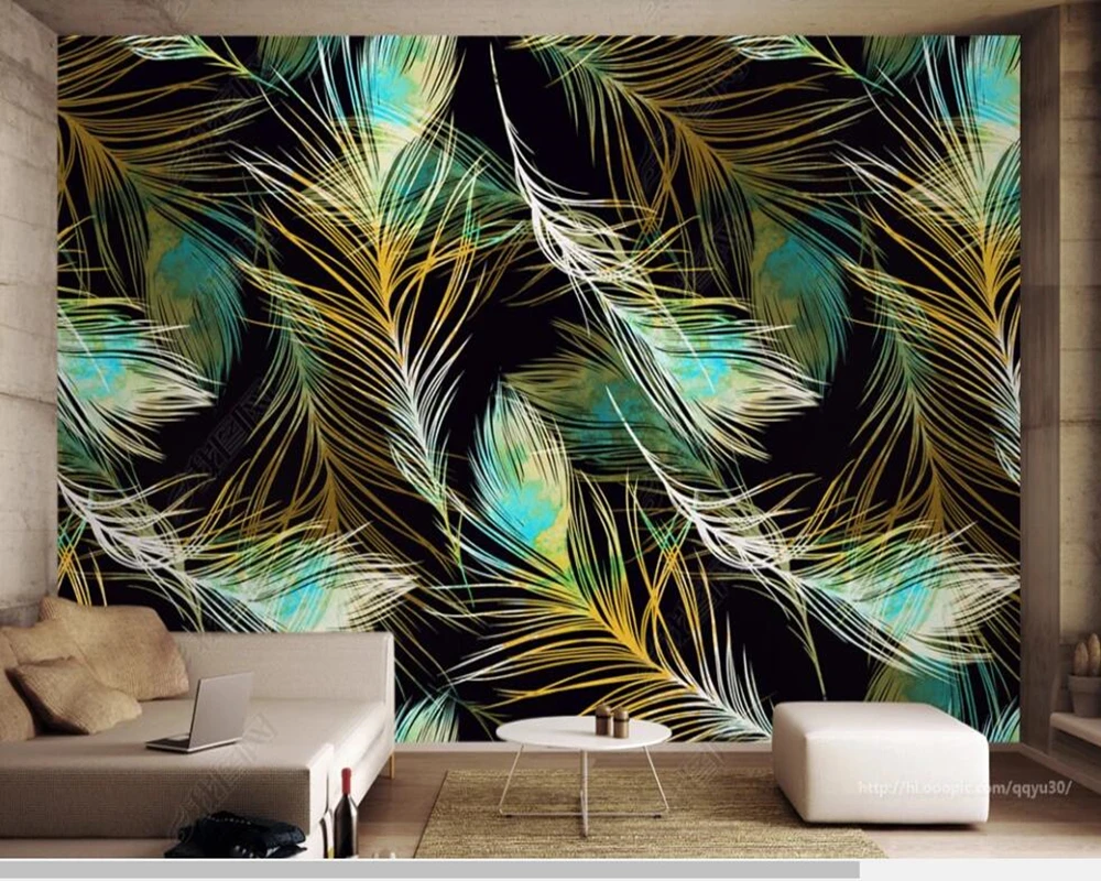 

Custom Abstract feather modern abstract 3d wallpaper living room tv wall bedroom wall papers home decor bar restaurant mural