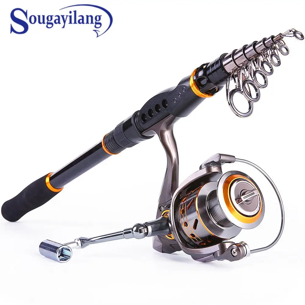 

Sougayilang Fishing Rod and Reel Combo Kit - 13BB Fishing Reel Spinning with 1.8-3.6M Portable Telescopic Fishing Rod Pole