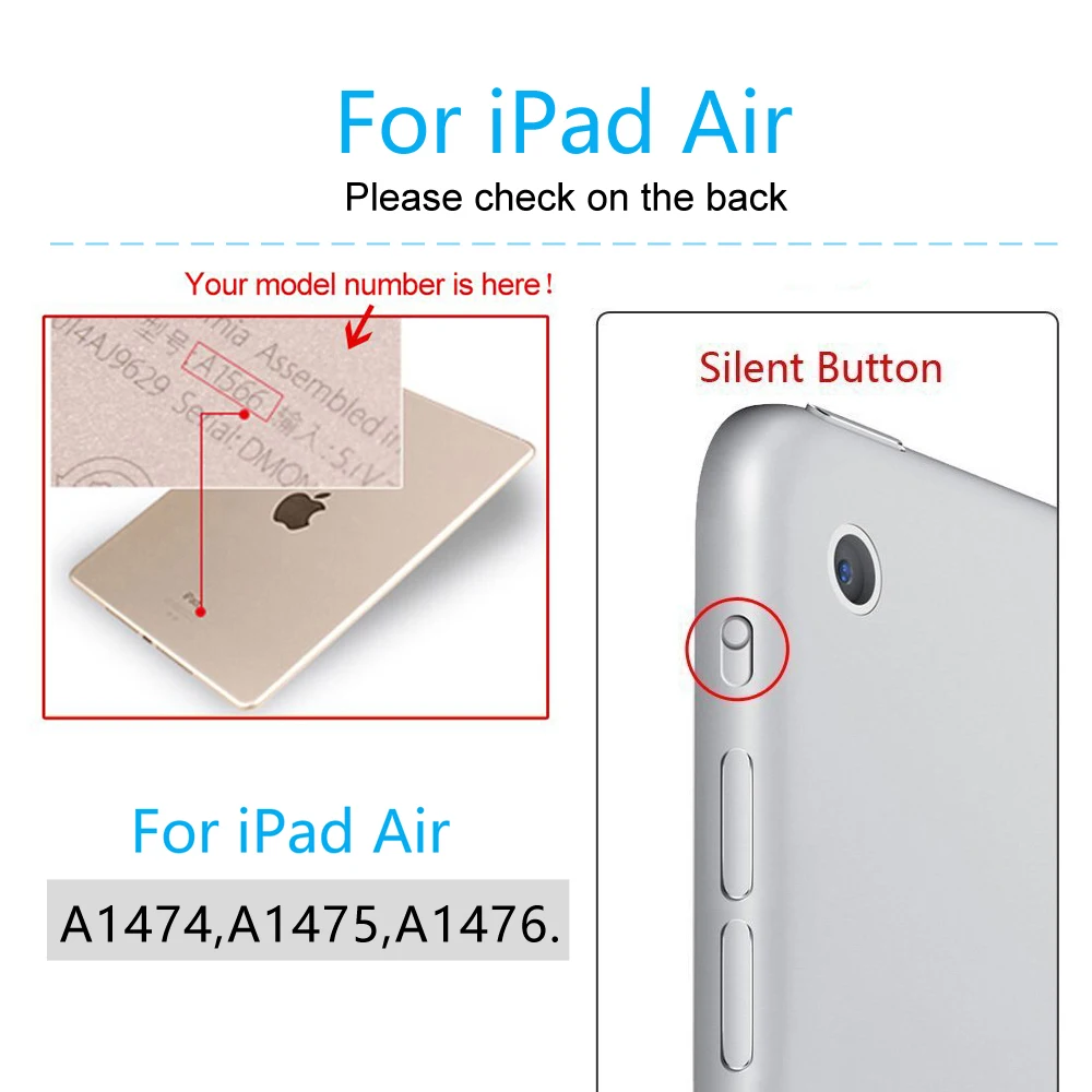 Чехол для IPad Air Flip Stand Case для Ipad 5 6, чехол из искусственной кожи для IPad Air 2 Smart Cover для Ipad Air 1