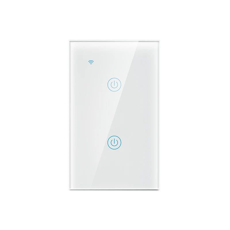 2 Gang ACCKIP US Smart Wi-Fi настенный выключатель 1/2/3 приложение Wi-Fi пульт дистанционного управления Управление умный дом сенсорный переключатель работает с Alexa Google Home - Цвет: 2 Gang