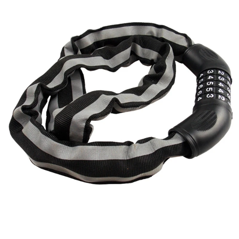 Chain Lock for Bike 5 Digit Code Combination Bicycle Lock 1M Spiral Bicycle Lock Bicycle Accoessories