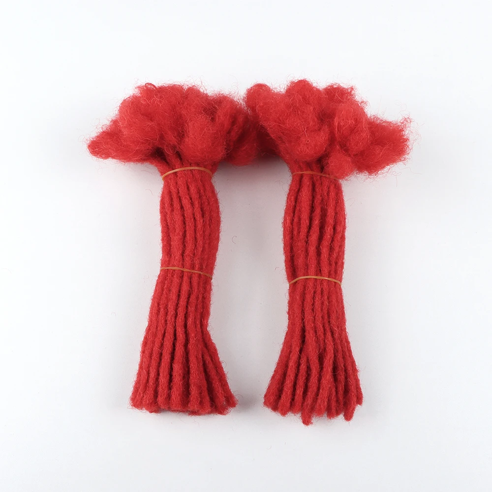 VAST Dreads Extensions 100% Human Hair Red Dreadlocks Full Handmade 0.6cm Thickness 60 Strands