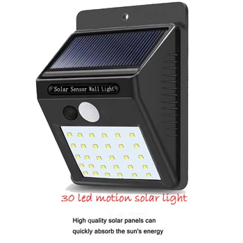 

1-4Pcs 30 LED Solar Powered Wall Lamp PIR Motion Sensor Waterproof Light Bulb Garden Light Outdoor Path Security 3 Sided Luminou