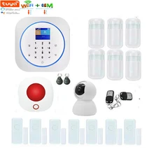 SmartYIBA приложение Tuya RFID сенсорная клавиатура wifi GSM охранная Противоугонная Сигнализация Дверной/оконный PIR датчик DIY комплект 433 МГц датчик s