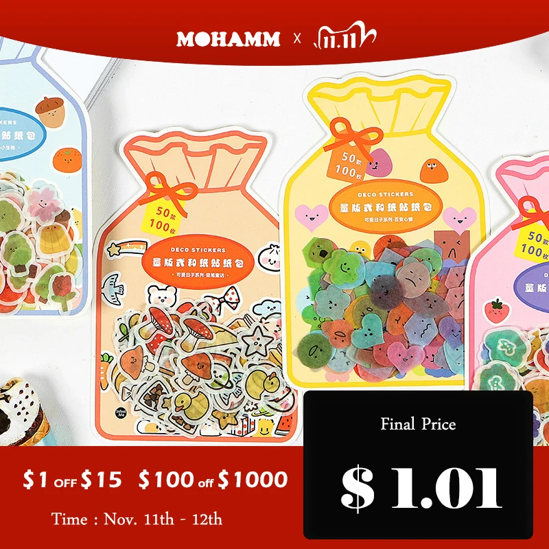 Mohamm 1Pcs Cute Days Series Cute Japanese Paper Sticker Creative Scrapbooking Stationary School Supplies afbeelding