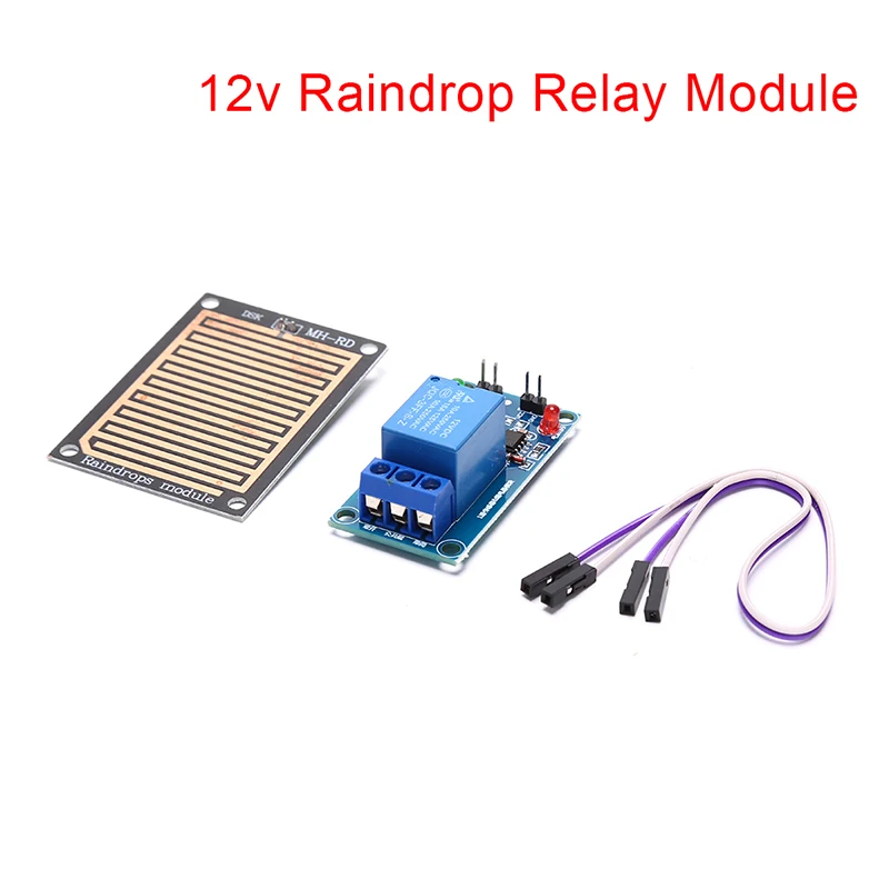 1PCS DC 12V Relay Control Module Rain Sensor Water Raindrops Detection Module 10A