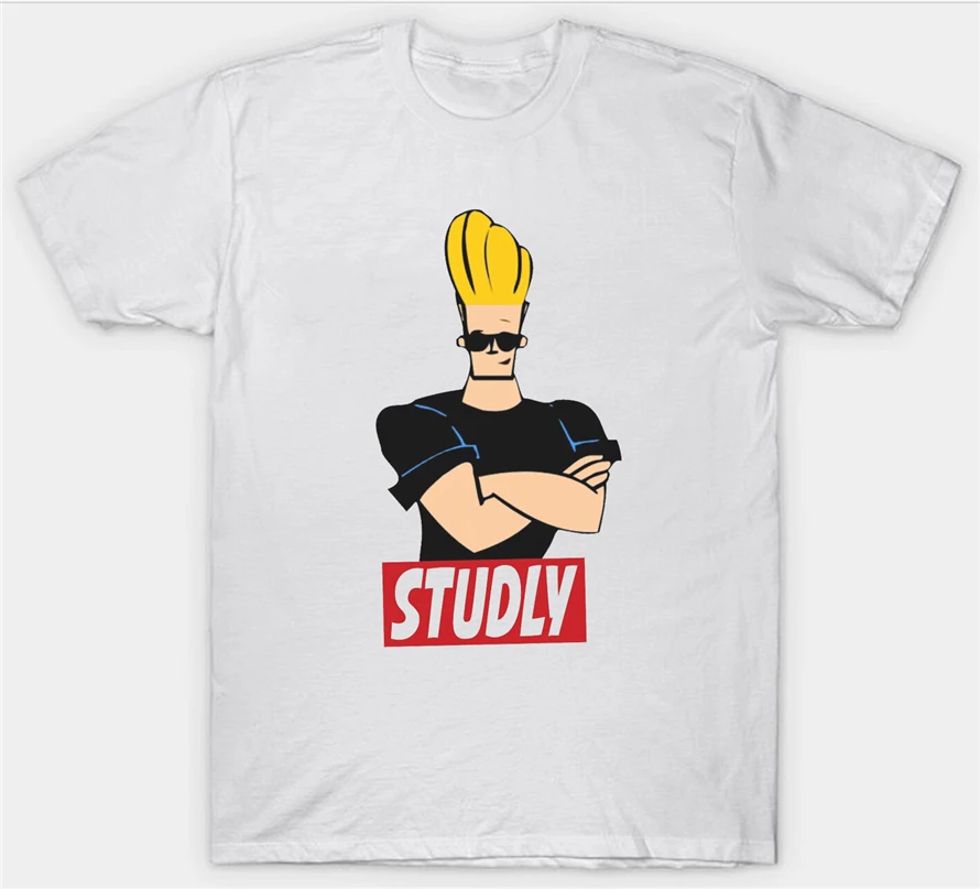 Johnny Bravo футболка с забавным рисунком в стиле ретро Винтажная Футболка принтом |