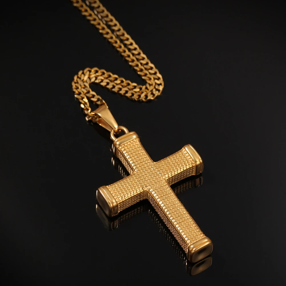 Gold Tone Stainless Steel Checkered 