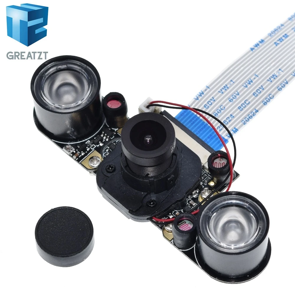 

Raspberry Pi 3 IR-CUT Camera Night Vision Focal Adjustable 5 MP OV5647 Automatically Switch Day /Night Mode for RPI 3B+/3B/2B