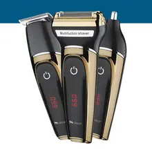 3 в 1 lcd USB машинка для стрижки волос профессиональная бритва машинка для стрижки волос средство для удаления волос из носа водостойкая Стрижка бороды Trimme для мужчин
