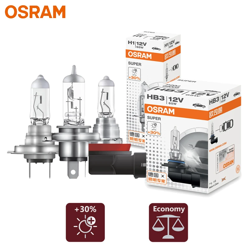 OSRAM H1 H4 H7 H11 9003 9005 9006 65W Halogen Light HB2 HB3 HB4 12V 3200K Head Lamp +30% Bright Car Bulb OEM Quality SUP 1pc led fog light for car