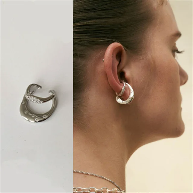Female Male Simple Ear-hole-free Leaves Couples Ear Bone Clip A dual Purpose Earrings For Women Men Party Jewelry Gift ear clip earrings clip earrings ear clip ear accessories