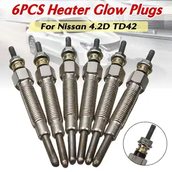 

6Pcs Diesel Heater Glow Plugs For Nissan For Patrol GQ For Maverick (Y60) 4.2D TD42 (1988 1989 1990 1991 1992 1993 1994 95-97)