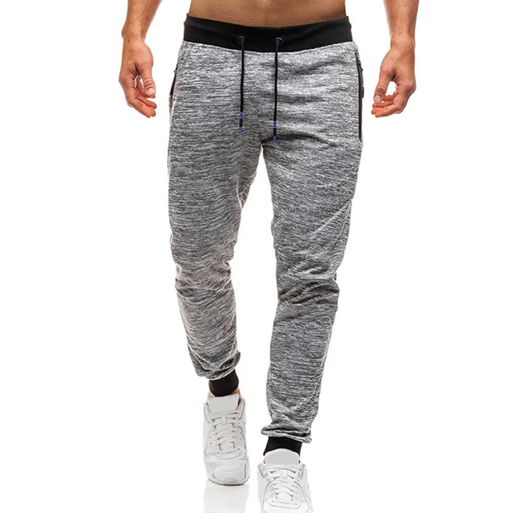 Мужские Длинные повседневные спортивные тренировочные брюки Slim Fit Брюки Штаны для бега тренировочные штаны FDC99 - Цвет: light gray
