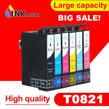 

INKARENA 6 Color T0821 Compatible Full Ink Cartridge for Epson Stylus Photo T50 R290 R295 R390 RX590 RX610 RX615 RX690 1410