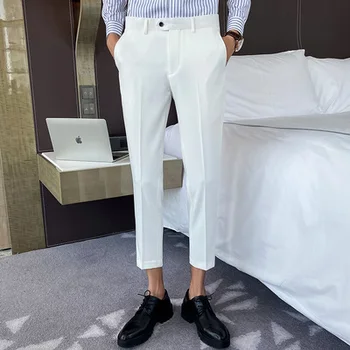 

2020 spring and summer men's slim feet British casual nine-point pants Korean version of the slim wild men's trousers