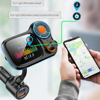 

FM Transmitter Wireless Fast Charging Dual USB Ports Voltage Detector LCD Display Car Bluetooth TF Card MP3 Player Universal Led