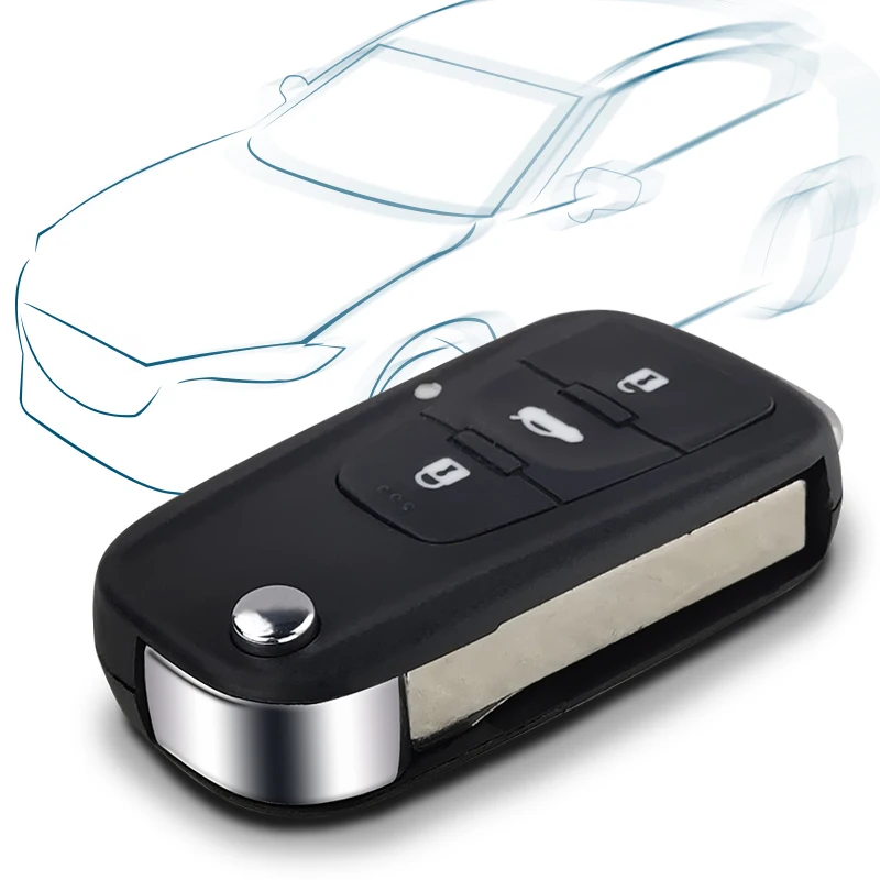 OKEYTECH 3 BUTTONS REMOTE FLIP FOLDING CAR KEY SHELL FOR NEW MG GS ROEWE MG7 GT GS 350 360 750 W5 BLANK CASE WITH SCREWDRIVER