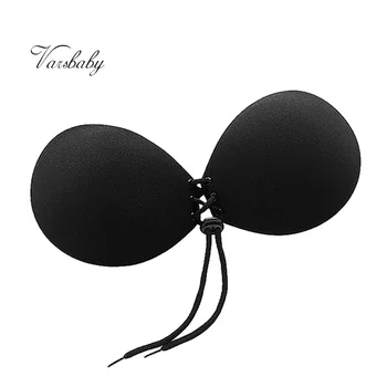 

Varsbaby sexy strapless invisible seamless lingerie push up silicone underwear drawstring A B C D bras
